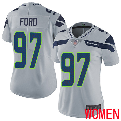 Seattle Seahawks Limited Grey Women Poona Ford Alternate Jersey NFL Football #97 Vapor Untouchable->youth nfl jersey->Youth Jersey